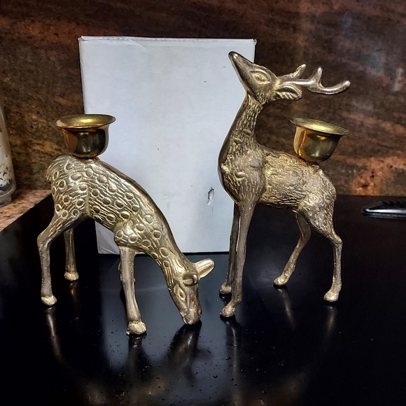 Vintage Brass Candel Holders. - Picture 1 of 9